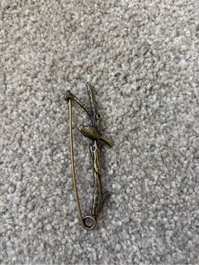 Antique Brass Bird on Branch Brooch